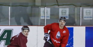 Latvijas izlases treniņš pirms došanās uz Franciju 