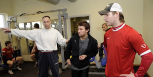 Foto: Hokeja izlases pirmais treniņš