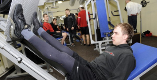 Foto: Hokeja izlases pirmais treniņš