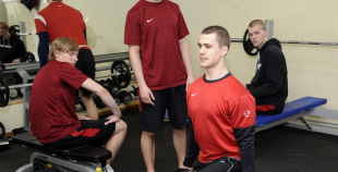 Foto: Hokeja izlases pirmais treniņš