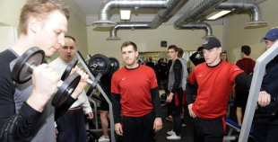 Foto: Hokeja izlases pirmais treniņš