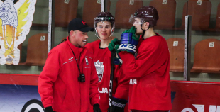 FOTO: Latvijas U-20 hokeja izlases treniņš (02.12)