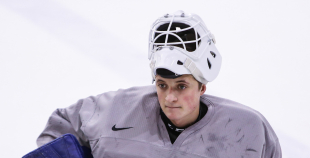 FOTO: Latvijas U-20 hokeja izlases treniņš (02.12)