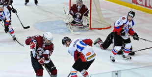 Foto: "Dinamo Juniors" piekāpjas Jelgavas HK "Zemgale/LLU"