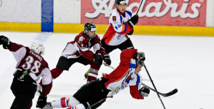 Foto: "Dinamo Juniors" piekāpjas Jelgavas HK "Zemgale/LLU"