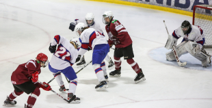 FOTO: Latvijas U-16 izlase pirmajā mačā ar 5:3 uzvar Norvēģiju 