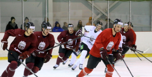 Latvijas valstvienības pirmais koptreniņš