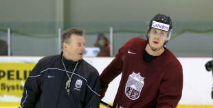 Latvijas valstvienības pirmais koptreniņš