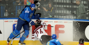 2014 PČ Latvija - Kazahstāna 5:4