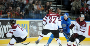 2014 PČ Latvija - Kazahstāna 5:4