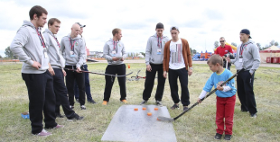 Liepājas hokejisti "Rally Kurzeme" laikā