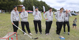 Liepājas hokejisti "Rally Kurzeme" laikā