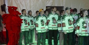 Liepājas hokejisti "Rally Kurzeme" laikā