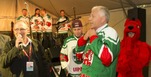 Liepājas hokejisti "Rally Kurzeme" laikā