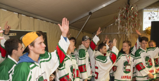 Liepājas hokejisti "Rally Kurzeme" laikā