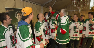 Liepājas hokejisti "Rally Kurzeme" laikā