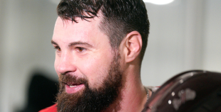 FOTO: Merzļikins un Latvijas hokeja izlases treniņš