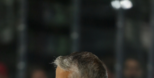 FOTO: Latvijas izlases treniņš Seržī ledus arēnā 