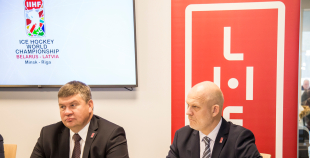 Latvijas Hokeja federācija un Baltkrievijas Hokeja federācija paraksta līgumu par 2021.gada PČ organizēšanu