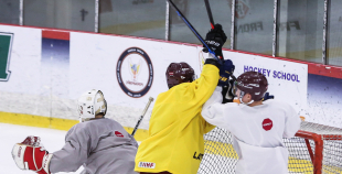 FOTO: Latvijas U-20 hokeja izlases treniņš (02.12)