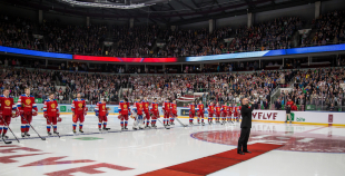 Latvijas hokeja izlase aizraujošā mačā piekāpjas Krievijas valstsvienībai 