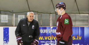 FOTO: Latvijas izlases treniņš pirms došanās uz Dāniju