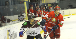 FOTO: Latvijas U-20 izlase turnīrā Ventspilī cieš neveiksmi (1:4) arī pret baltkrieviem 