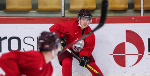 FOTO: Latvijas U-20 hokeja izlases treniņš (02.12)