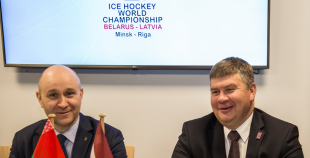 Latvijas Hokeja federācija un Baltkrievijas Hokeja federācija paraksta līgumu par 2021.gada PČ organizēšanu