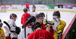 FOTO: Latvijas U-20 hokeja izlases treniņš (02.12)