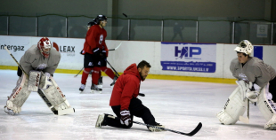 Latvijas U20 hokeja izlases treniņš