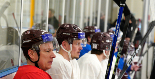 FOTO: Merzļikins un Latvijas hokeja izlases treniņš