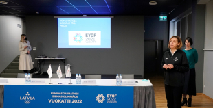 FOTO: Paziņo Latvijas izlases sastāvu un karognesēju Jaunatnes olimpiādei