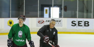Latvijas izlases treniņš pirms došanās uz Franciju 