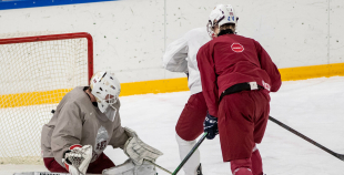 FOTO: Latvijas U-18 hokeja izlases treniņš