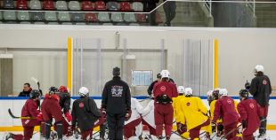 FOTO: Latvijas U-18 hokeja izlases treniņš