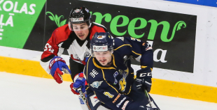 FOTO: "Kurbads" pagarinājumā izcīna uzvaru Latvijas čempionāta pirmajā finālspēlē