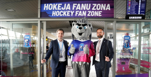 Lidostā “Rīga” atklāta IIHF Pasaules Čempionāta Hokejā informācijas un atpūtas zona faniem
