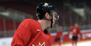 FOTO: Kanādas izlases treniņš "Arēna Rīga" 