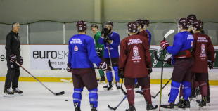 Latvijas izlases treniņš pirms došanās uz Franciju 