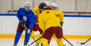FOTO: Latvijas U-18 hokeja izlases treniņš