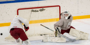 FOTO: Latvijas U-18 hokeja izlases treniņš