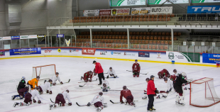 FOTO: Latvijas izlases treniņš "Volvo ledus hallē" (09.04.)
