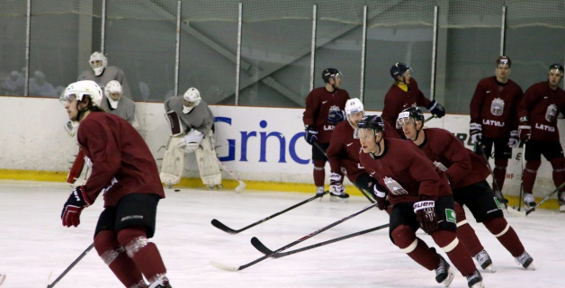 2015 Latvijas izlases pirmais treniņš pirms pasaules čempionāta